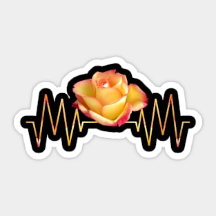 Rose, heartbeat, roses, flower, heart, frequency Sticker